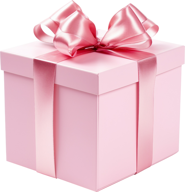Pink Gift Box With Pink Ribbon